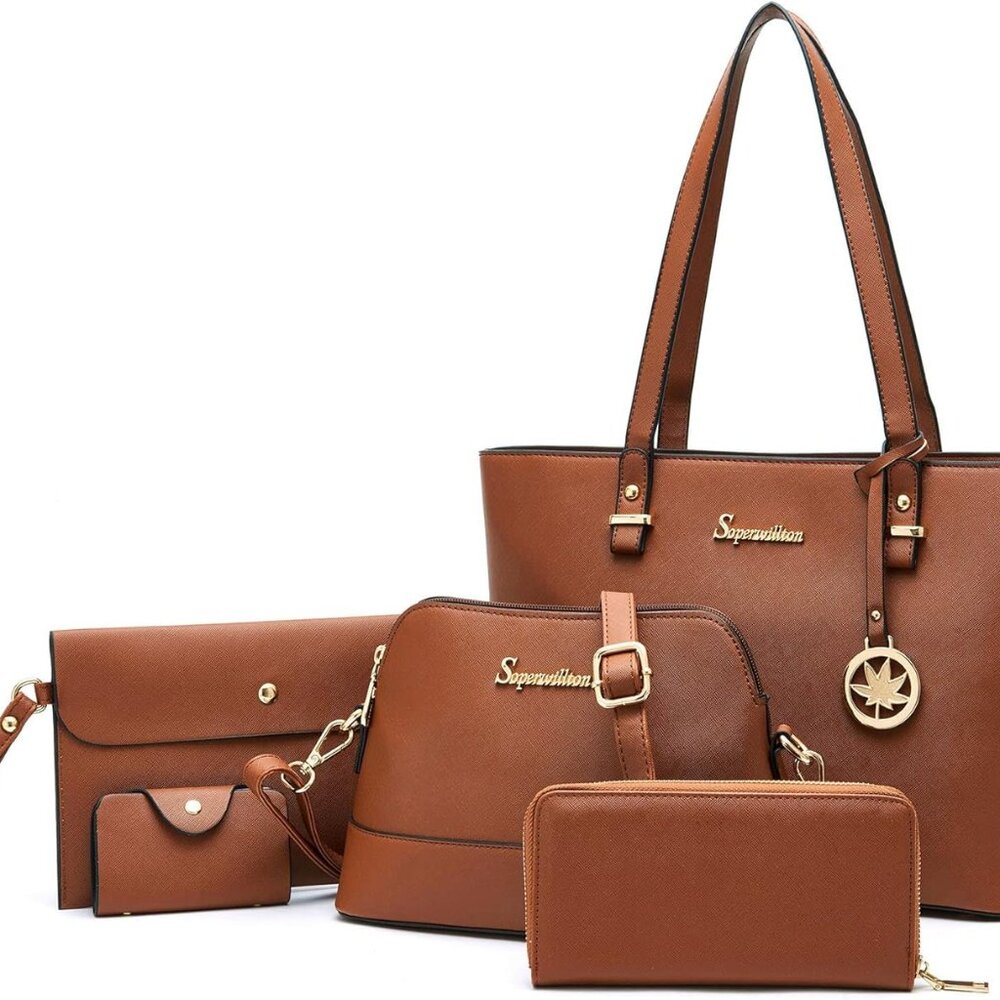 Handbag for Women Wallet Tote Bag Shoulder Bags Top Handle Satchel 5pcs Purse Se